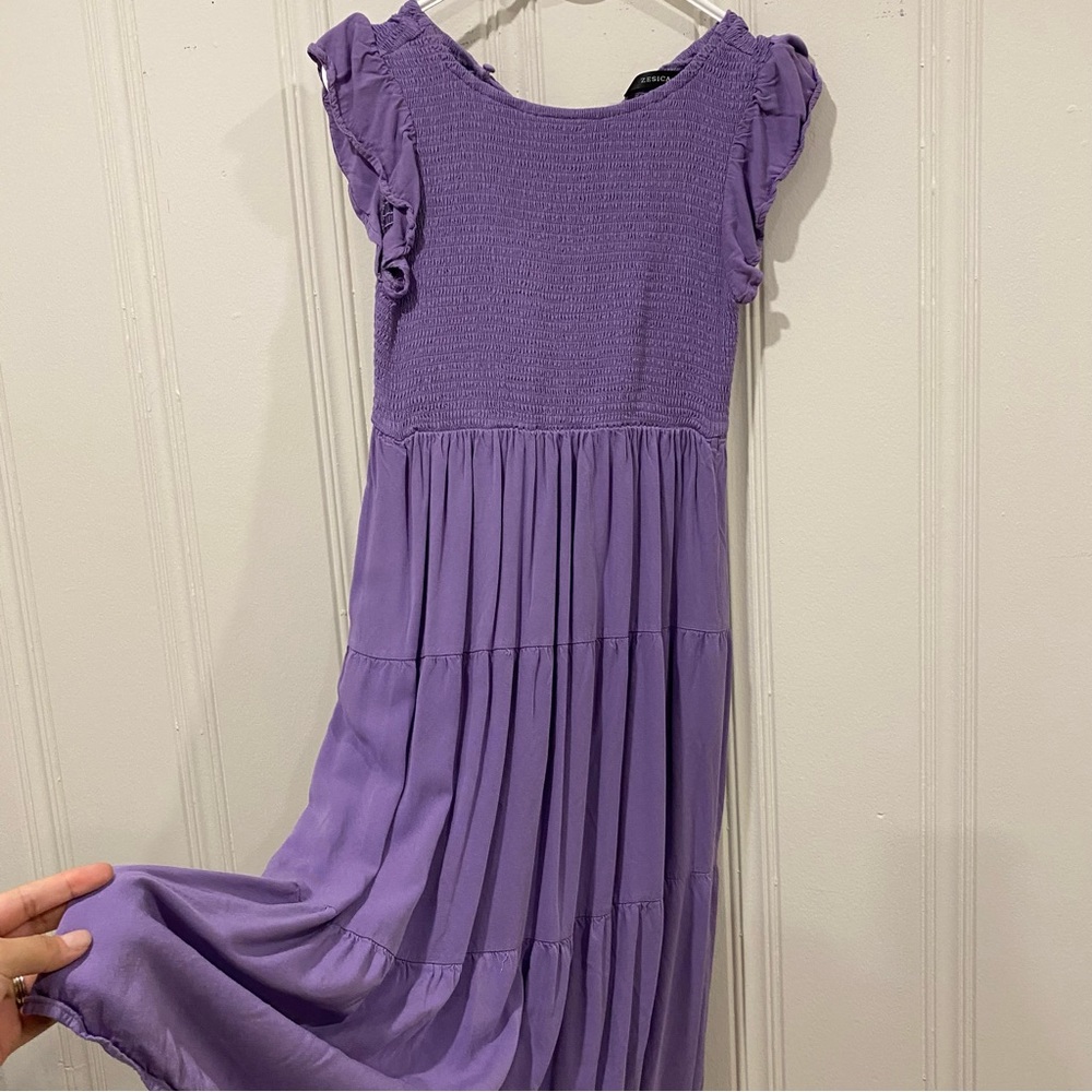 Zesica Purple Smocked Top